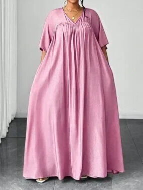 ZARA Pink Modest Women's Plus Size Maxi Dress
